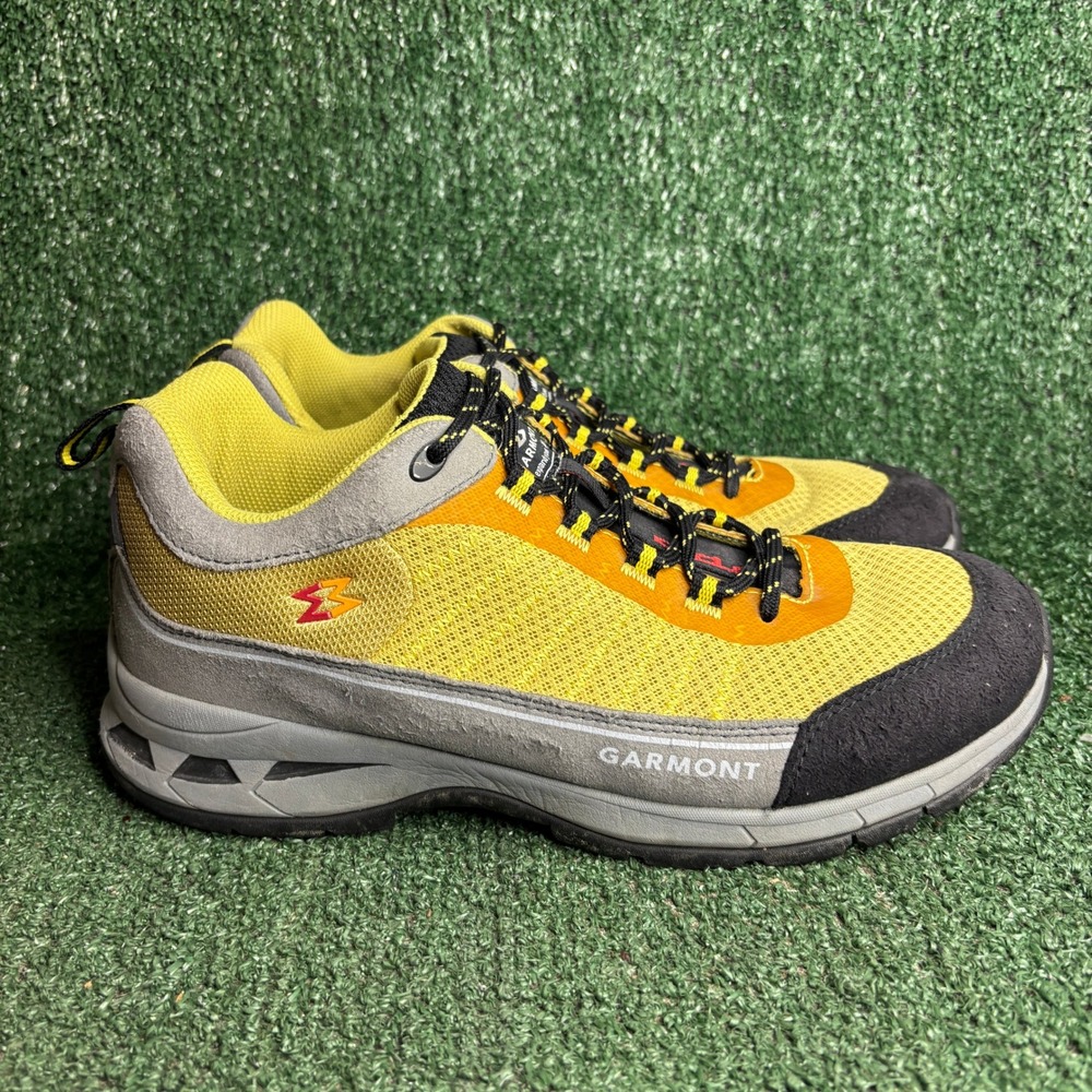 Garmont Nagevi Vented Mesh Suede Vibram Hiking Trail Shoes Yellow Black Men 10.5
